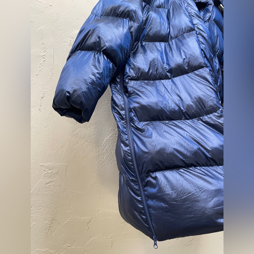 Women's Blue Puffer Coat - Picture 3 of 4